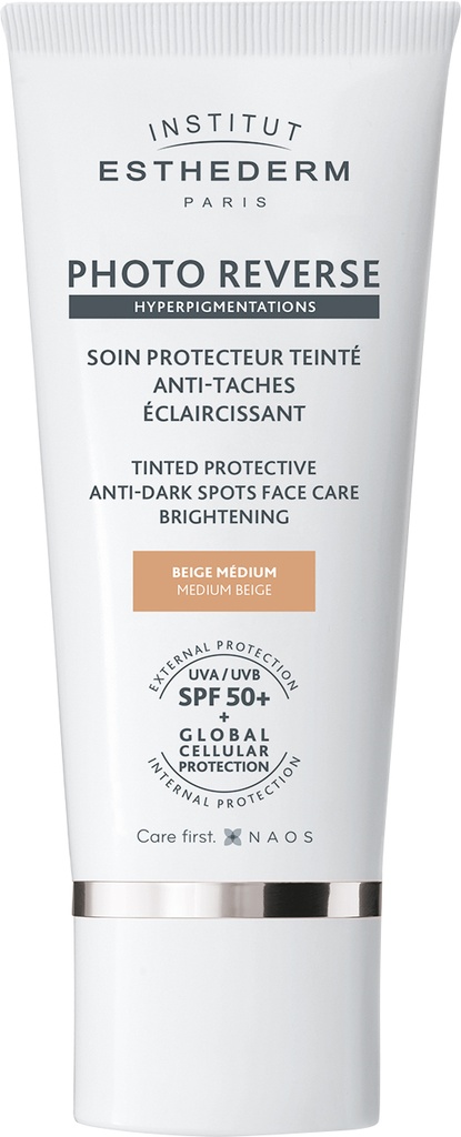 INSTITUT ESTHEDERM PHOTO REVERSE HYPERPIGMENTATIONS SOIN PROTECTEUR ANTI-TACHES ECLAIRCISSANT BEIGE MEDIUM SPF50+Tube 50ml