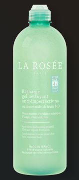 LA ROSEE GEL NETTOYANT ANTI-IMPERFECTIONS AU ZINC ET ACIDES DE FRUITS BIO 400ML 